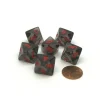 Dice>Translucent 15mm 8 Sided D8 Chessex Dice, 6 Pieces - Smoke with Red Numbers - Your Source for Gaming Essentials