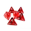 Dice>Translucent 18mm 4 Sided D4 Chessex Dice, 6 Pieces - Red with White - Your Source for Gaming Essentials