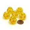 Dice>Translucent 18mm 12 Sided D12 Chessex Dice, 6 Pieces - Yellow with White Numbers - Your Source for Gaming Essentials