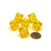 Dice>Translucent 15mm 8 Sided D8 Chessex Dice, 6 Pieces - Yellow with White Numbers - Your Source for Gaming Essentials