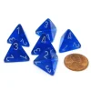 Dice>Translucent 18mm 4 Sided D4 Chessex Dice, 6 Pieces - Blue with White - Your Source for Gaming Essentials