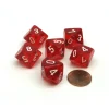 Dice>Translucent 16mm D10 (0-9) Chessex Dice, 6 Pieces - Red with White Numbers - Your Source for Gaming Essentials