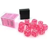 Dice>Translucent 16mm D6 Chessex Dice Block (12 Die) - Pink with White Pips - Your Source for Gaming Essentials