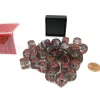 Dice>Translucent 12mm D6 Chessex Dice Block (36 Die) - Smoke with Red Pips - Your Source for Gaming Essentials