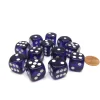 Dice>Translucent 16mm D6 Chessex Dice Block (12 Die) - Purple with White Pips - Your Source for Gaming Essentials