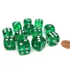 Dice>Translucent 16mm D6 Chessex Dice Block (12 Die) - Green with White Pips - Your Source for Gaming Essentials