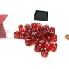 Dice>Translucent 12mm D6 Chessex Dice Block (36 Die) - Red with White Pips - Your Source for Gaming Essentials