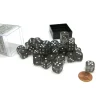 Dice>Translucent 12mm D6 Chessex Dice Block (36 Die) - Smoke with White Pips - Your Source for Gaming Essentials