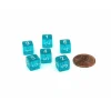 Dice>Translucent 9mm Mini 6 Sided D6 Dice, 6 Pieces - Teal with White Numbers - Your Source for Gaming Essentials