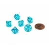 Dice>Translucent 10mm Mini Tens D10 Dice, 6 Pieces - Teal with White Numbers - Your Source for Gaming Essentials
