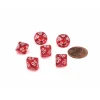 Dice>Translucent 10mm Mini Tens D10 Dice, 6 Pieces - Red with White Numbers - Your Source for Gaming Essentials