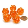 Dice>Translucent 18mm 20-Sided D10 Dice Numbered 0-9 Twice, 6 Pieces- Orange - Your Source for Gaming Essentials