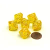 Dice>Translucent 16mm Tens D10 (00-90) Chessex Dice 6 Pcs - Yellow with White Numbers - Your Source for Gaming Essentials