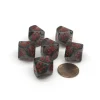 Dice>Translucent 16mm Tens D10 (00-90) Chessex Dice 6 Pieces - Smoke with Red Numbers - Your Source for Gaming Essentials