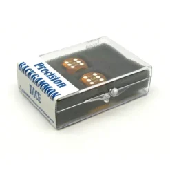 Dice>Transparent Precision Backgammon 5/8" Dice, 2 Pieces in Case - Yellow with White - Your Source for Gaming Essentials