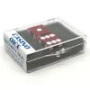 Dice>Transparent Precision Casino 3/4" Dice, 2 Pieces in Case - Red with White Pips - Your Source for Gaming Essentials