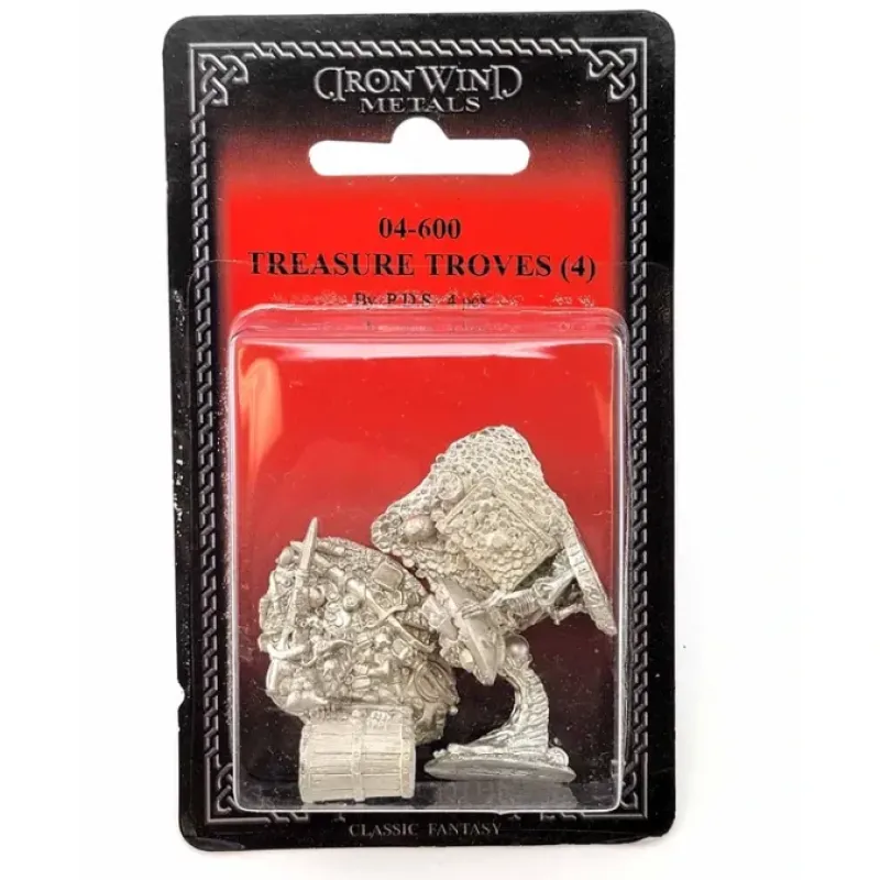 Tabletop Miniatures>Treasure Troves (4 Pieces) #04-600 Classic Ral Partha Fantasy RPG Metal Figure - Your Source for Gaming Essentials
