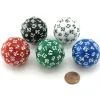 Dice>Tube of 5 D60 (60-Sided) 35mm Dice - 1 Each of Green White Blue Black Red - Your Source for Gaming Essentials