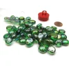 Board Games>Tube of 40 Glass Gaming Stones (12-15mm) - Crystal Green Iridized - Your Source for Gaming Essentials