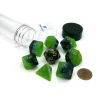 Dice>Tube of 7 Polyhedral RPG Sirius Dice with Bonus D20 - Green, Blue Translucent - Your Source for Gaming Essentials