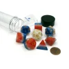 Dice>Tube of 7 Sirius Dice + Bonus D20 - Red, White, and Blue Semi-Transparent Resin - Your Source for Gaming Essentials