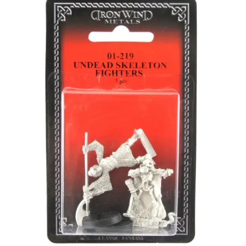 Tabletop Miniatures>Undead Skeleton Fighters (2) #01-219 Classic Ral Partha Fantasy RPG Metal Figure - Your Source for Gaming Essentials