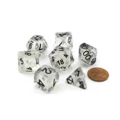 Dice>Unicorn Resin 16mm 7-Die Polyhedral Dice Set - Unicorn Ice - Your Source for Gaming Essentials