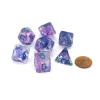 Dice>Unicorn Resin 16mm 7-Die Polyhedral Dice Set - Violet Infusion - Your Source for Gaming Essentials
