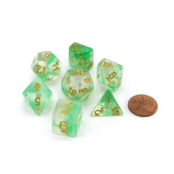 Dice>Unicorn Resin 16mm 7-Die Polyhedral Dice Set - Icy Everglades - Your Source for Gaming Essentials