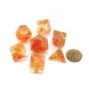 Dice>Unicorn Resin 16mm 7-Die Polyhedral Dice Set - Mystic Embers - Your Source for Gaming Essentials