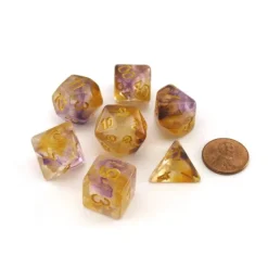 Dice>Unicorn Resin 16mm 7-Die Polyhedral Dice Set - Royal Sunset - Your Source for Gaming Essentials