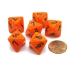 Dice>Vortex 15mm 8 Sided D8 Chessex Dice, 6 Pieces - Orange with Black - Your Source for Gaming Essentials