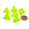 Dice>Vortex 18mm 4 Sided D4 Chessex Dice, 6 Pieces - Electric Yellow with Green - Your Source for Gaming Essentials