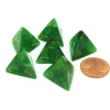 Dice>Vortex 18mm 4 Sided D4 Chessex Dice, 6 Pieces - Green with Gold - Your Source for Gaming Essentials