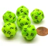 Dice>Vortex 20mm 20 Sided D20 Chessex Dice, 6 Pieces - Bright Green with Black - Your Source for Gaming Essentials