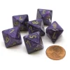 Dice>Vortex 15mm 8 Sided D8 Chessex Dice, 6 Pieces - Purple with Gold - Your Source for Gaming Essentials