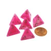 Dice>Vortex 18mm 4 Sided D4 Chessex Dice, 6 Pieces - Pink with Gold - Your Source for Gaming Essentials