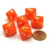 Dice>Vortex 15mm 8 Sided D8 Chessex Dice, 6 Pieces - Solar with White - Your Source for Gaming Essentials