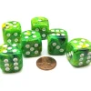 Dice>Vortex 20mm Big D6 Chessex Dice, 6 Pieces - Dandelion with White Pips - Your Source for Gaming Essentials