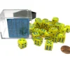 Dice>Vortex 12mm D6 Chessex Dice Block (36 Dice) - Yellow with Blue Pips - Your Source for Gaming Essentials