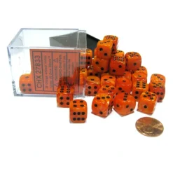 Dice>Vortex 12mm D6 Chessex Dice Block (36 Dice) - Orange with Black Pips - Your Source for Gaming Essentials