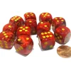 Dice>Vortex 16mm D6 Chessex Dice Block (12 Dice) - Red with Yellow Pips - Your Source for Gaming Essentials