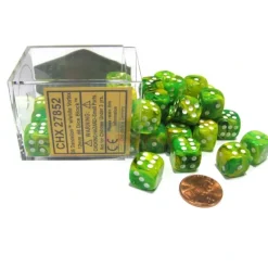 Dice>Vortex 12mm D6 Chessex Dice Block (36 Dice) - Dandelion with White Pips - Your Source for Gaming Essentials
