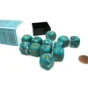 Dice>Vortex 16mm D6 Chessex Dice Block (12 Dice) - Teal with Gold Pips - Your Source for Gaming Essentials