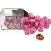 Dice>Vortex 12mm D6 Chessex Dice Block (36 Dice) - Pink with Gold Pips - Your Source for Gaming Essentials