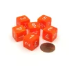 Dice>Vortex 15mm D6 Polyhedral Chessex Dice, 6 Pieces - Solar with White Numbers - Your Source for Gaming Essentials