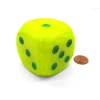 Dice>Vortex 50mm Huge Large D6 Chessex Dice, 1 Piece - Electric Yellow with Green Pip - Your Source for Gaming Essentials