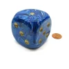 Dice>Vortex 50mm Huge Large D6 Chessex Dice, 1 Piece - Blue with Gold Pips - Your Source for Gaming Essentials