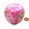 Dice>Vortex 50mm Huge Large D6 Chessex Dice, 1 Piece - Pink with Gold Pips - Your Source for Gaming Essentials