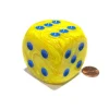 Dice>Vortex 50mm Huge Large D6 Chessex Dice, 1 Piece - Yellow with Blue Pips - Your Source for Gaming Essentials
